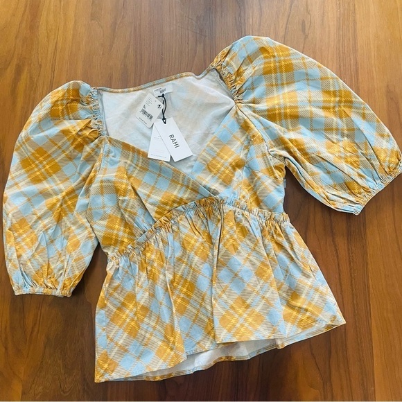 Free People NWT RAHI Puff Sleeve Blouse - Picture 1 of 8